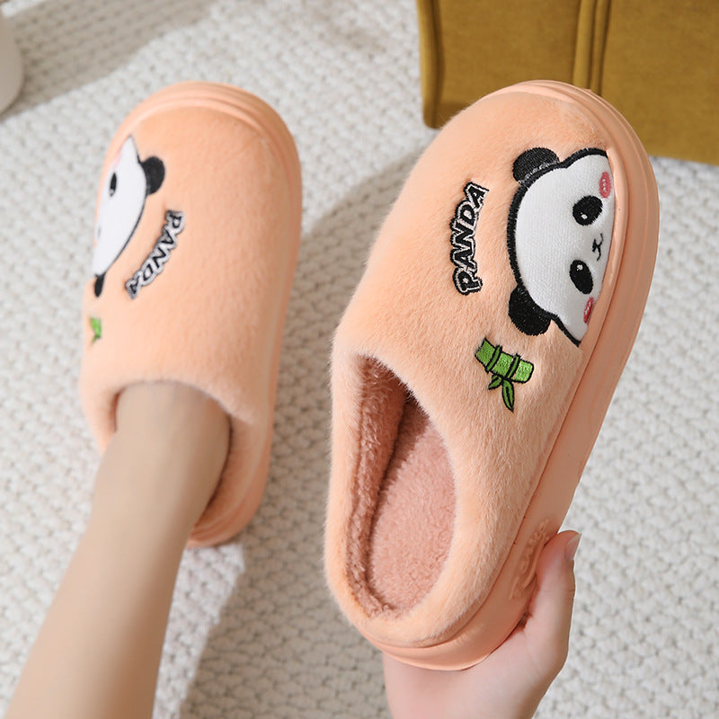 Cute Cartoon Panda Slippers Home Winter Warm Thick-soled Floor Bedroom Slipper House Shoes 🇬🇧