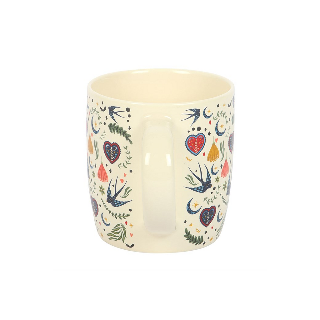 Cream Midnight Bloom Print Mug 🇬🇧
