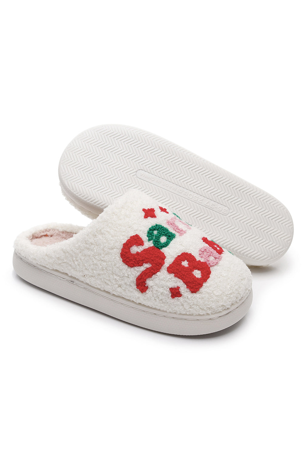 White Plush Santa Baby Christmas Slippers 🇺🇸