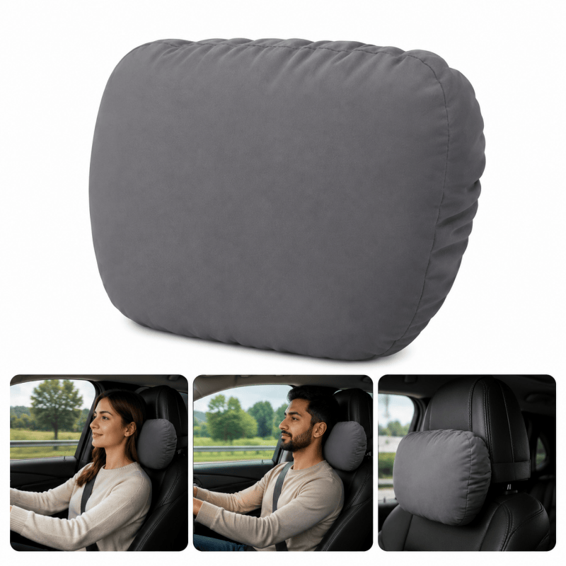 2Pack Black Car Headrest Pillow Neck Support Cushion Ergonomic Driving Comfort Pad 🇬🇧