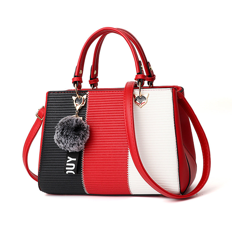 Women Hairball Ornaments Totes Patchwork Handbag Party Purse Ladies Messenger Crossbody Shoulder Bags Women Handbags 🇨🇳