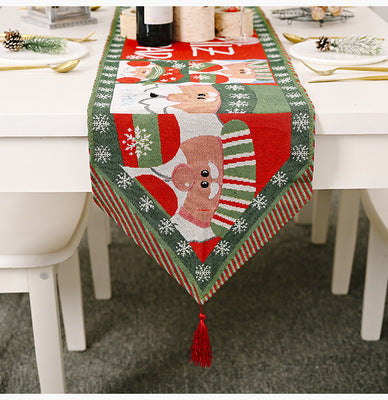 Christmas decorations knitting cloth table runner 🇨🇳