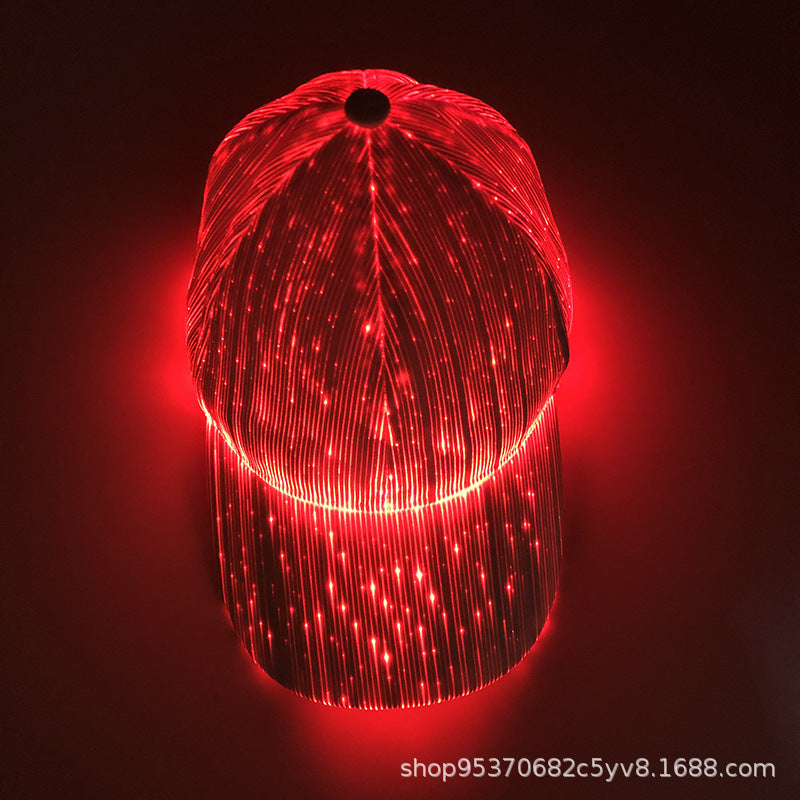 Hot Selling New LED Fiber Optic Light-Up Hat, Bar Party Glow Baseball Cap, Hip-Hop Couple Flashing Hat 🇨🇳