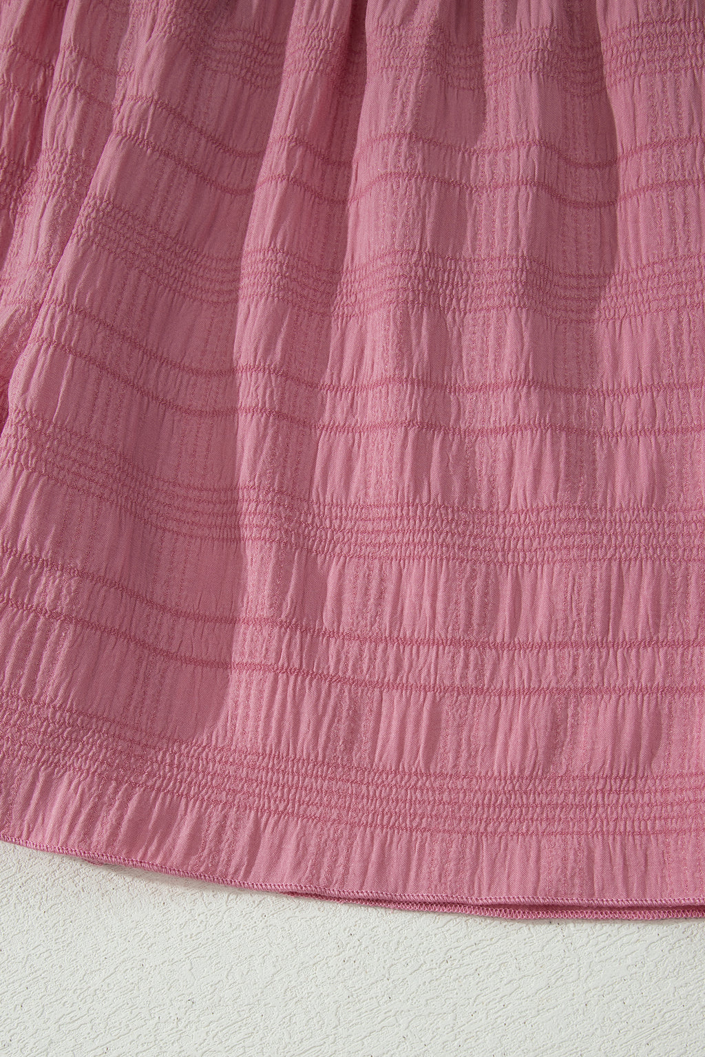 Peach Blossom Textured Square Neck Top and Shirred High Waist Shorts Set 🇺🇸
