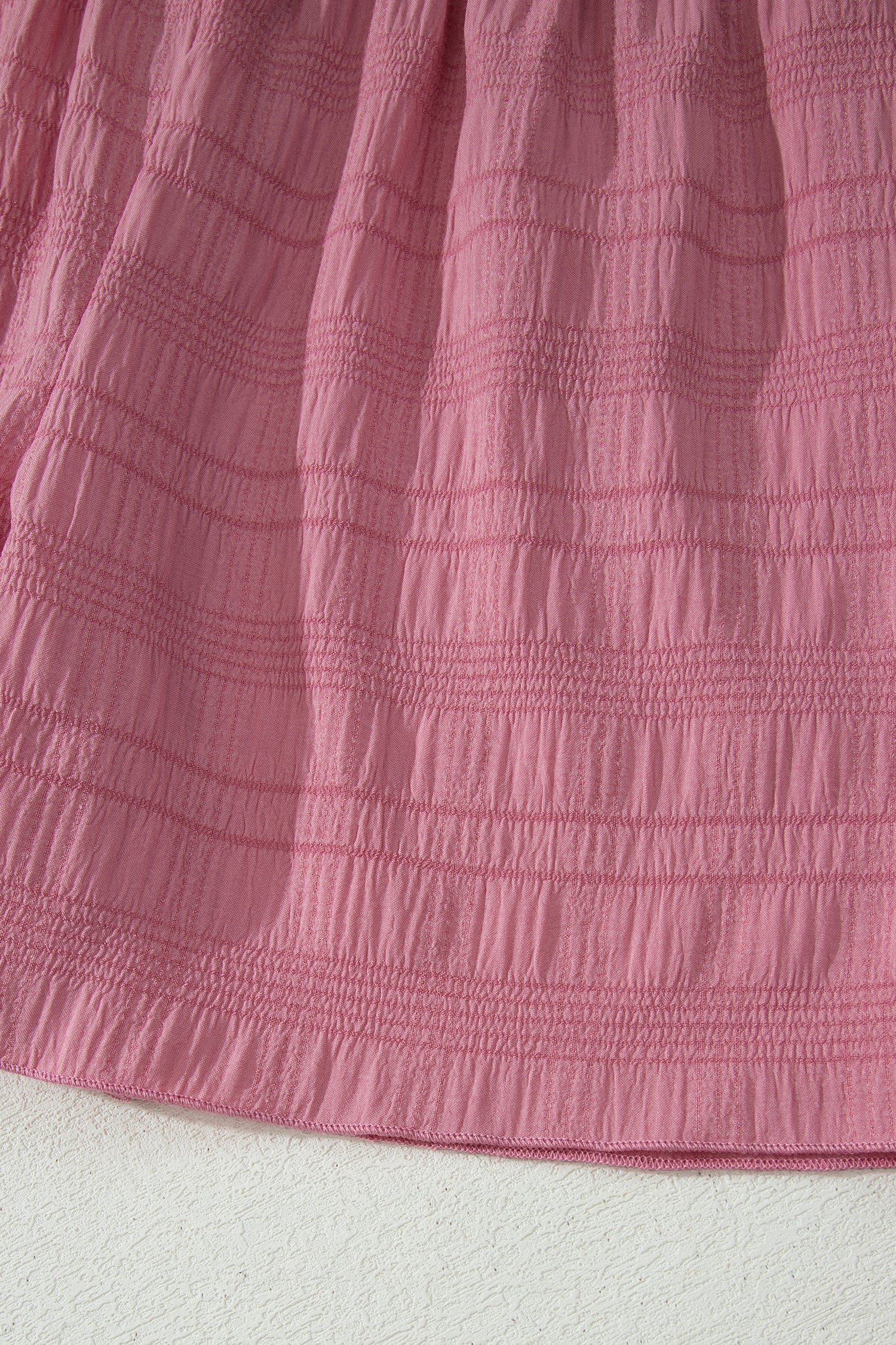 Peach Blossom Textured Square Neck Top and Shirred High Waist Shorts Set 🇺🇸