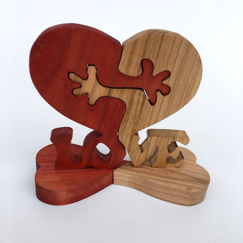 Wooden Heart Love Desktop Ornament Wooden Decoration 🇨🇳