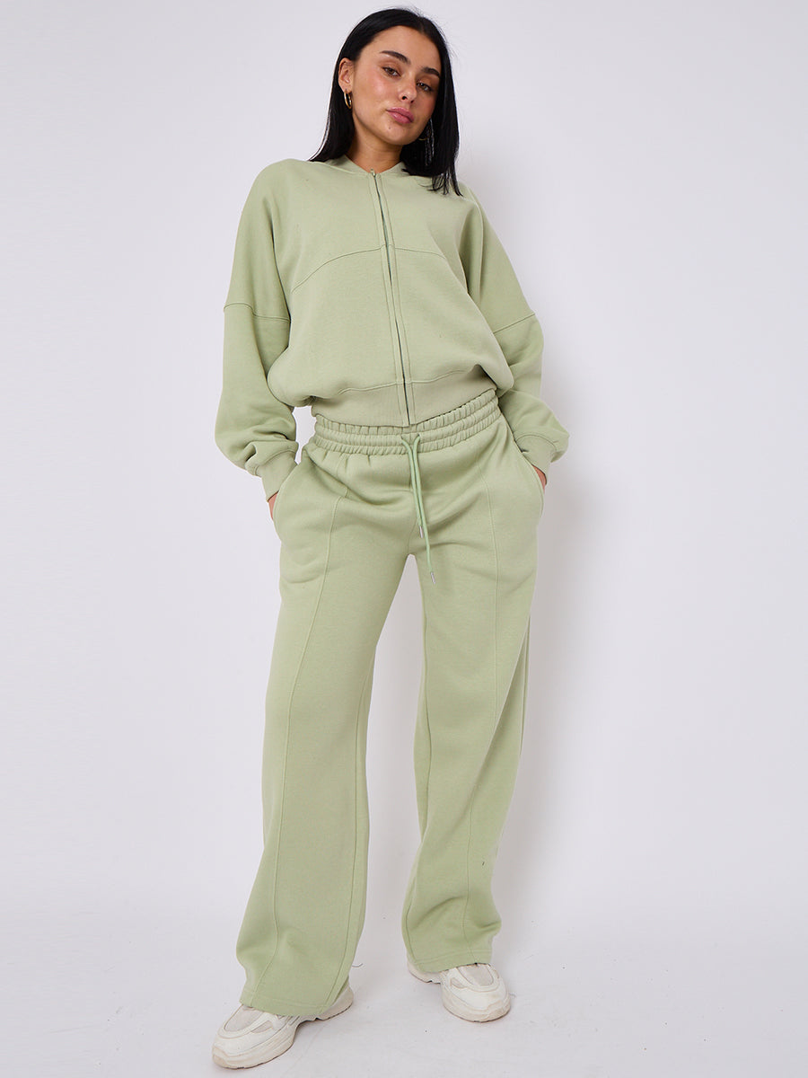Oversized Bomber Style Fleece Zipper Co-ord 🇬🇧