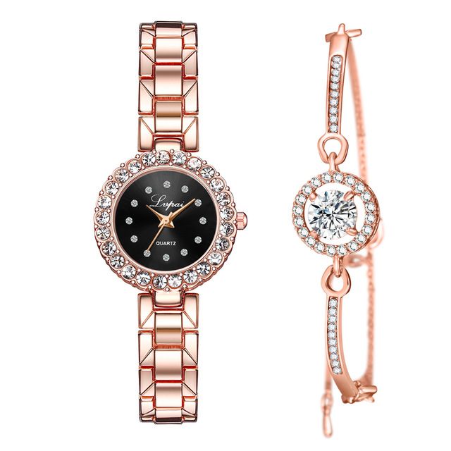 Watches-Set Bangle Clock Bracelet Wrist-Watch Quartz Women Fashion Ladies Brand Luxury 🇨🇳