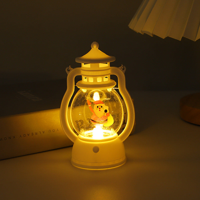 Christmas decoration LED luminous small oil lamp desktop ornament hand-held wind lamp 🇨🇳