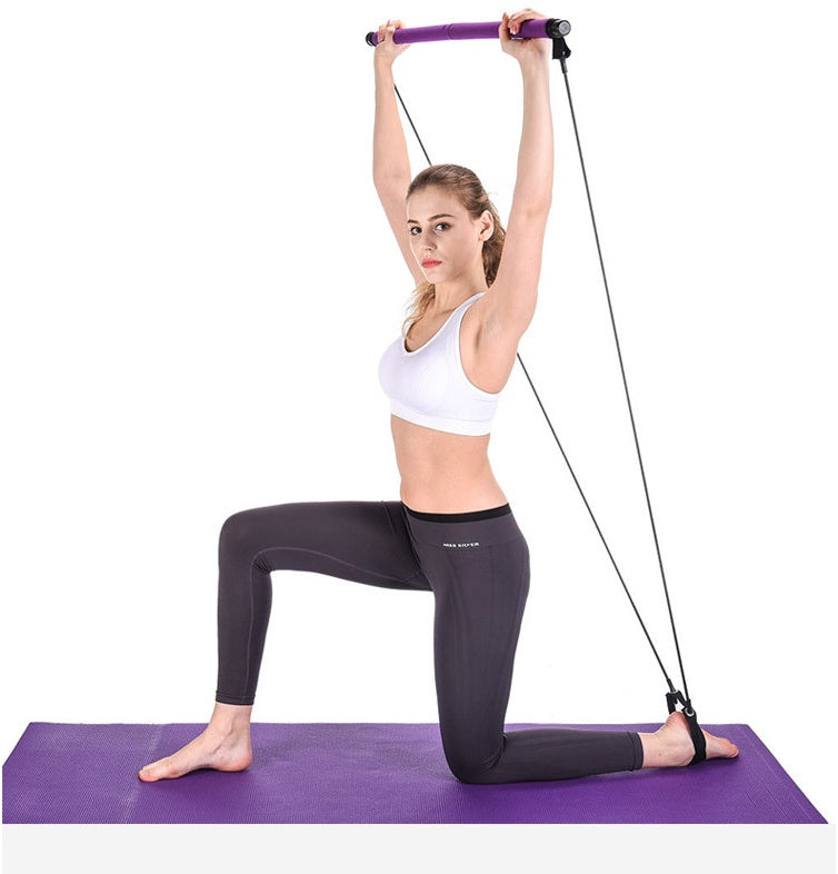 Yoga Crossfit Resistance Bands Exerciser Pull Rope Portable Gym Workout Pilates Bar Trainer Elastic Bands 🇨🇳 j