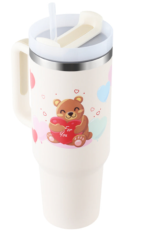 40 Oz Tumbler With Handle Straw Insulated, Stainless Steel,Spill Proof, Vacuum insulated With Lid Tapered 🇨🇳