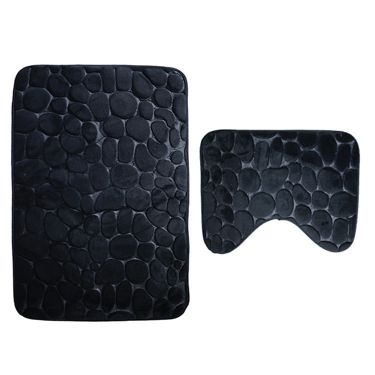 Bathroom Anti-slip Mat Pebble Stone Carpet Toilet Floor Mat Set Bathroom 🇨🇳
