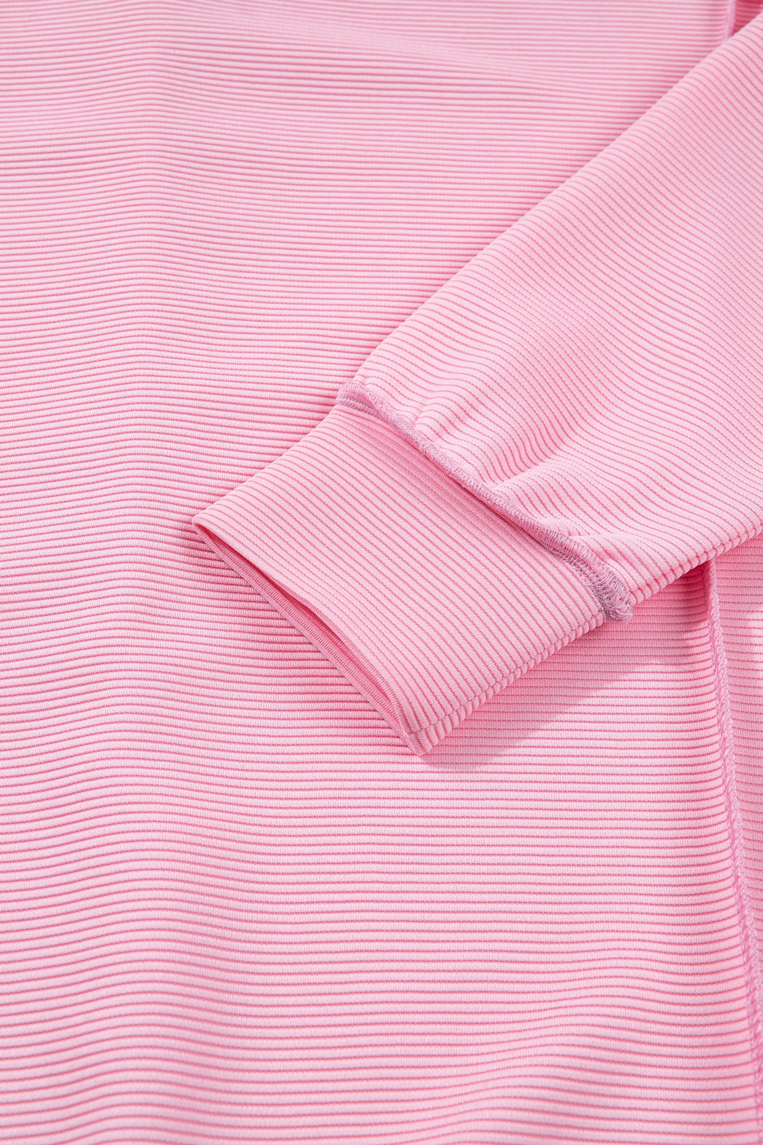 Pink Horizontal Ribbed Exposed Seam Detail Drop Shoulder Baggy Pullover 🇺🇸