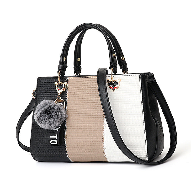 Women Hairball Ornaments Totes Patchwork Handbag Party Purse Ladies Messenger Crossbody Shoulder Bags Women Handbags 🇨🇳