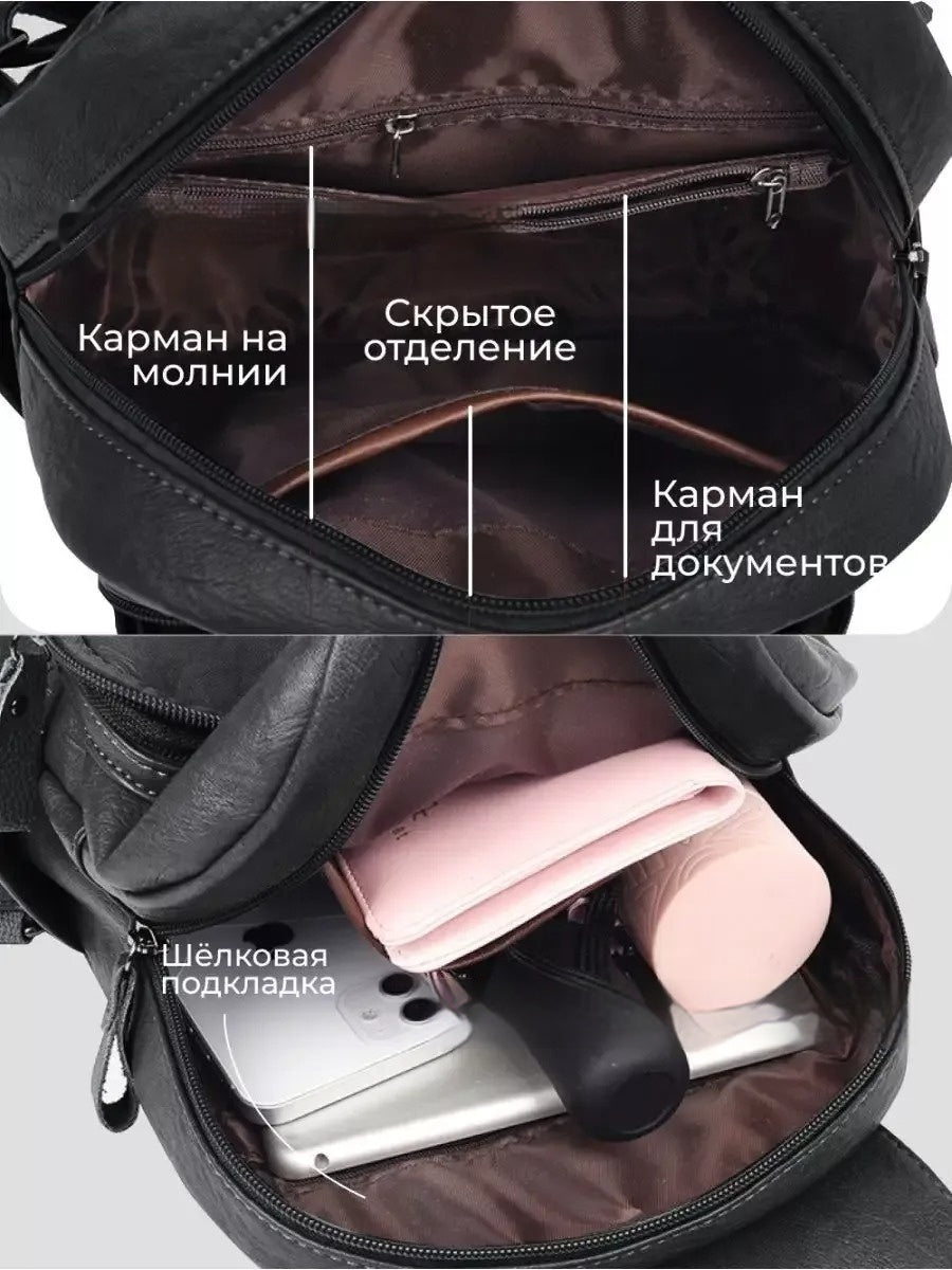 Women's Simple Travel Soft Leather Outdoor Backpack 🇨🇳