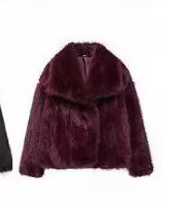 Winter Plush Coat Fashion Warm Thicken Fluffy Lapel Jacket Outwear with Casual Long Sleeve 🇨🇳