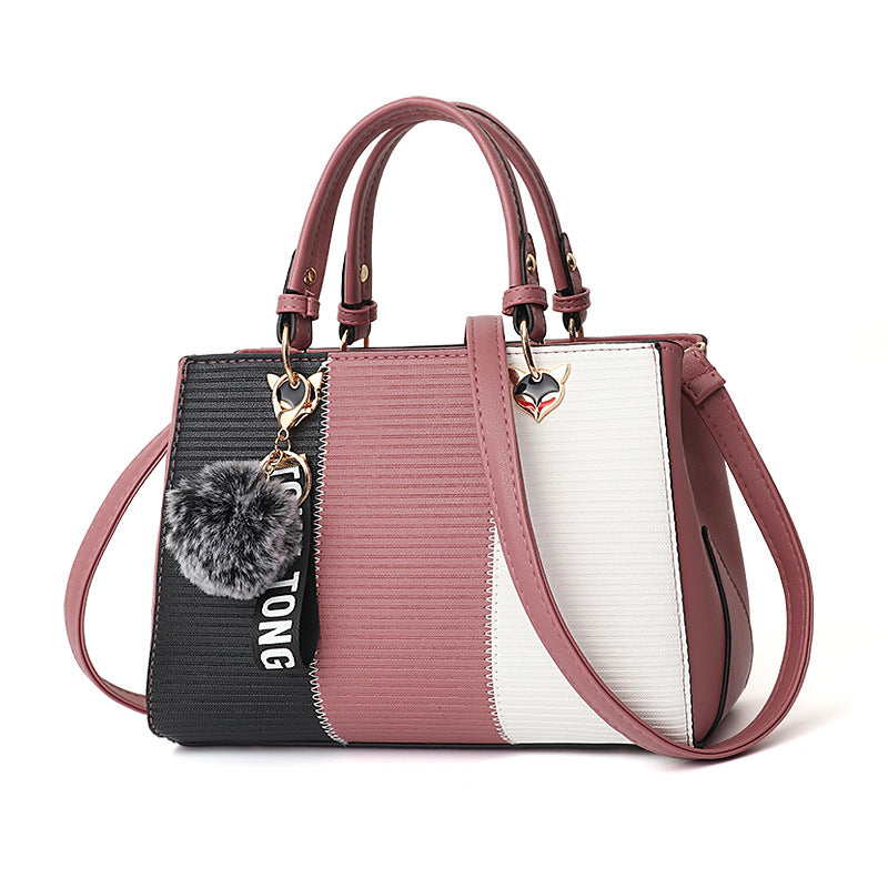 Women Hairball Ornaments Totes Patchwork Handbag Party Purse Ladies Messenger Crossbody Shoulder Bags Women Handbags 🇨🇳