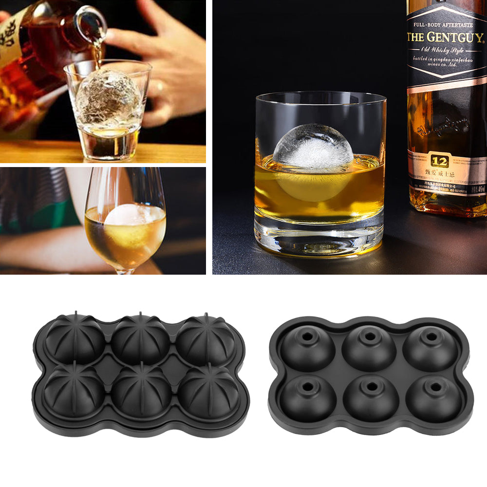 Large Ice Cube Maker Silicone Mold 6 Cell Big Sphere Ice Ball Tray  Gadgets 🇨🇳