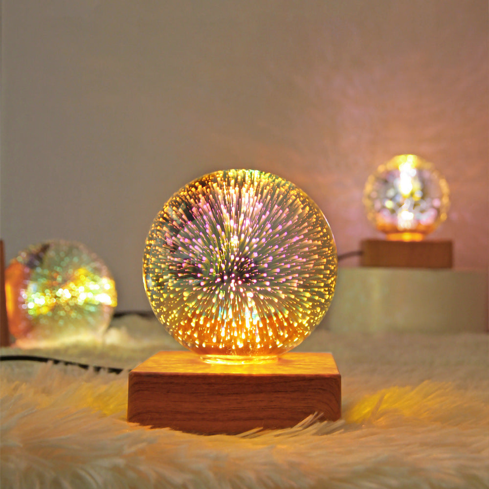 USB 3D Firework Crystals Ball Night Light  Plug In Romantic Star LED Night Light Christmas Lights Christmas Home Decorations 🇨🇳