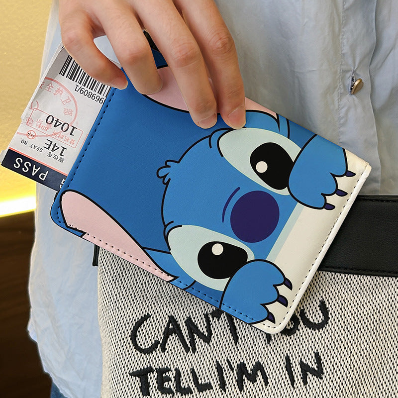 Cartoon passport holder ID bag protective cover multifunctional card bag portable collection for overseas travel 🇨🇳