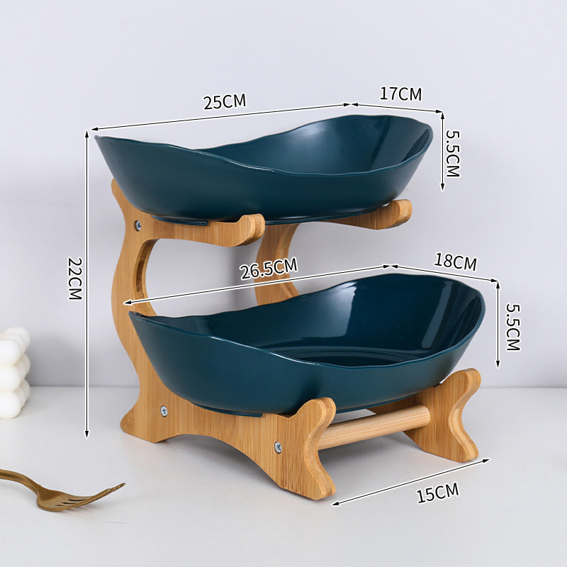 2-Tier Bamboo Fruit Stand for Kitchen, Space Saving Countertop Organiser 🇨🇳