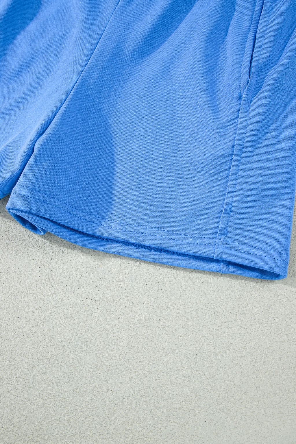 Sky Blue Slim Tank Top Elastic High Waist Shorts 2pcs Outfit 🇺🇸