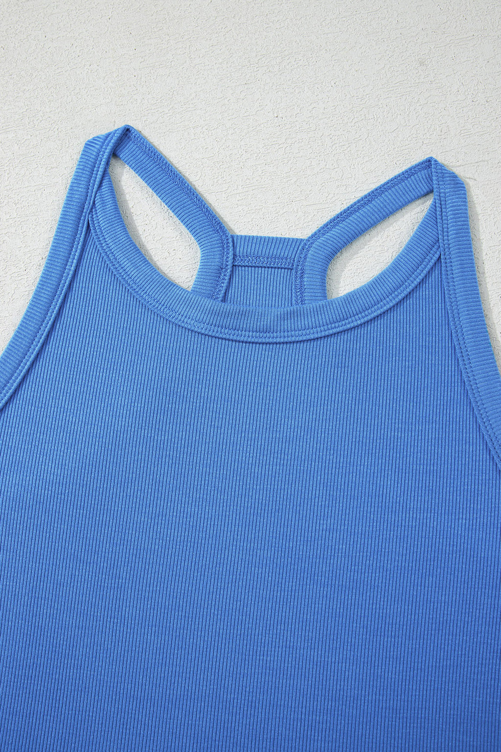 Sky Blue Slim Ribbed Tank Top and Sweatpants Set 🇺🇸