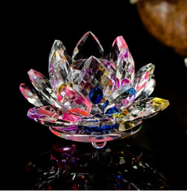 80mm Quartz Crystal Lotus Flower Crafts Glass Paperweight Fengshui Ornaments Figurines Home Wedding Party Decor Gifts Souvenir 🇨🇳