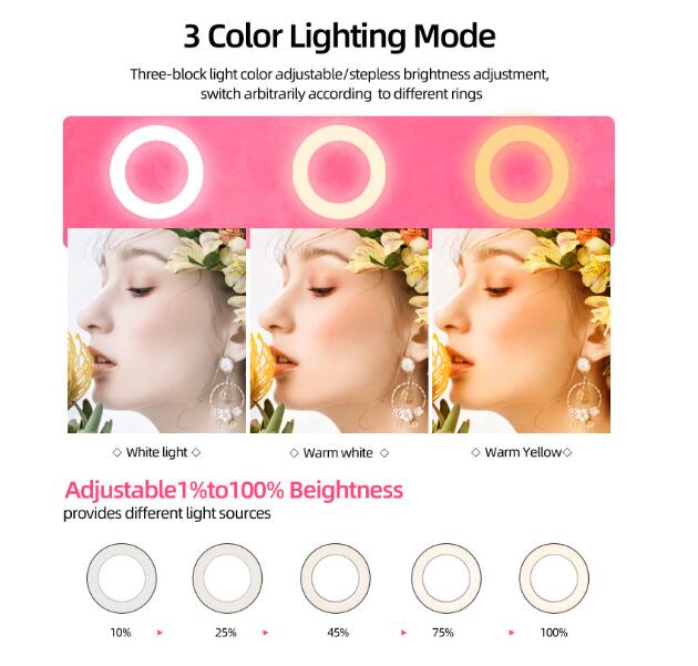 10-Inch Fill Light RGB Live Light Desktop Stand Selfie Ring Light Led Seven-Color Beauty Fill Light 🇨🇳