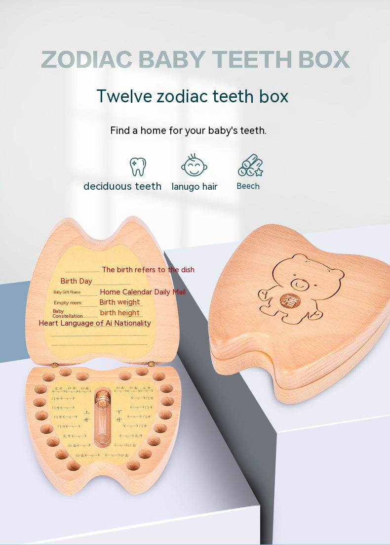Wooden Baby Souvenir Cartoon tooth holder 🇨🇳