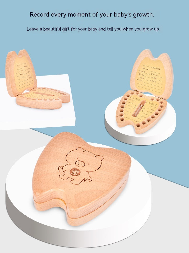 Wooden Baby Souvenir Cartoon tooth holder 🇨🇳