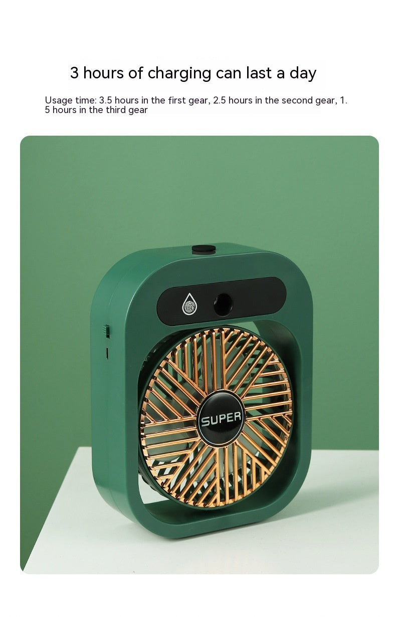 Air Conditioning Fan Desk Misting Fan Air Cooler Cooling USB Rechargeable Humidifier Portable Spray Fan With 3 Wind Speeds Mist Fan For Home 🇨🇳