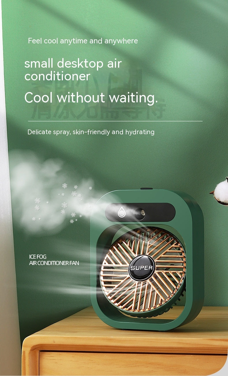 Air Conditioning Fan Desk Misting Fan Air Cooler Cooling USB Rechargeable Humidifier Portable Spray Fan With 3 Wind Speeds Mist Fan For Home 🇨🇳