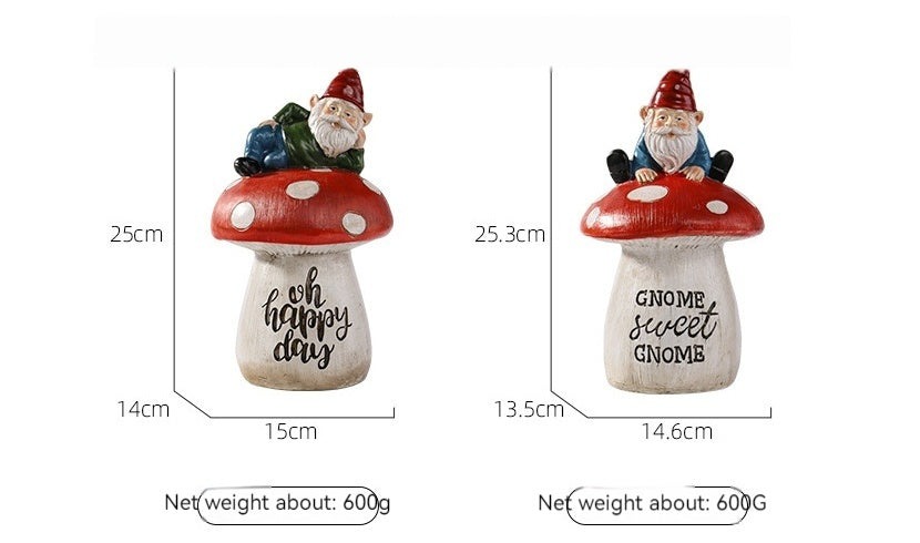 Garden Sitting Mushroom Decoration Garden Courtyard Elf Sculpture Landscape Decorations 🇨🇳