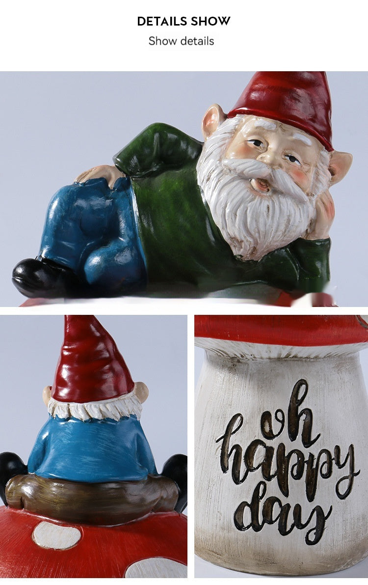 Garden Sitting Mushroom Decoration Garden Courtyard Elf Sculpture Landscape Decorations 🇨🇳