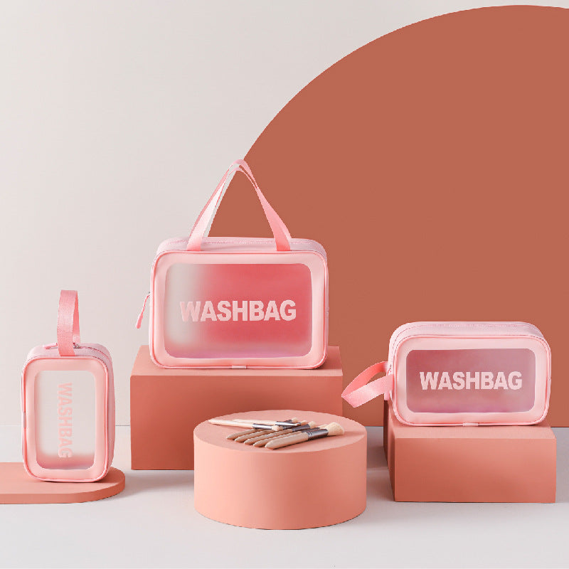 PU Transparent Wash Bag Waterproof Bath Bag TPU Translucent Storage Bag Cosmetic Bag 🇨🇳