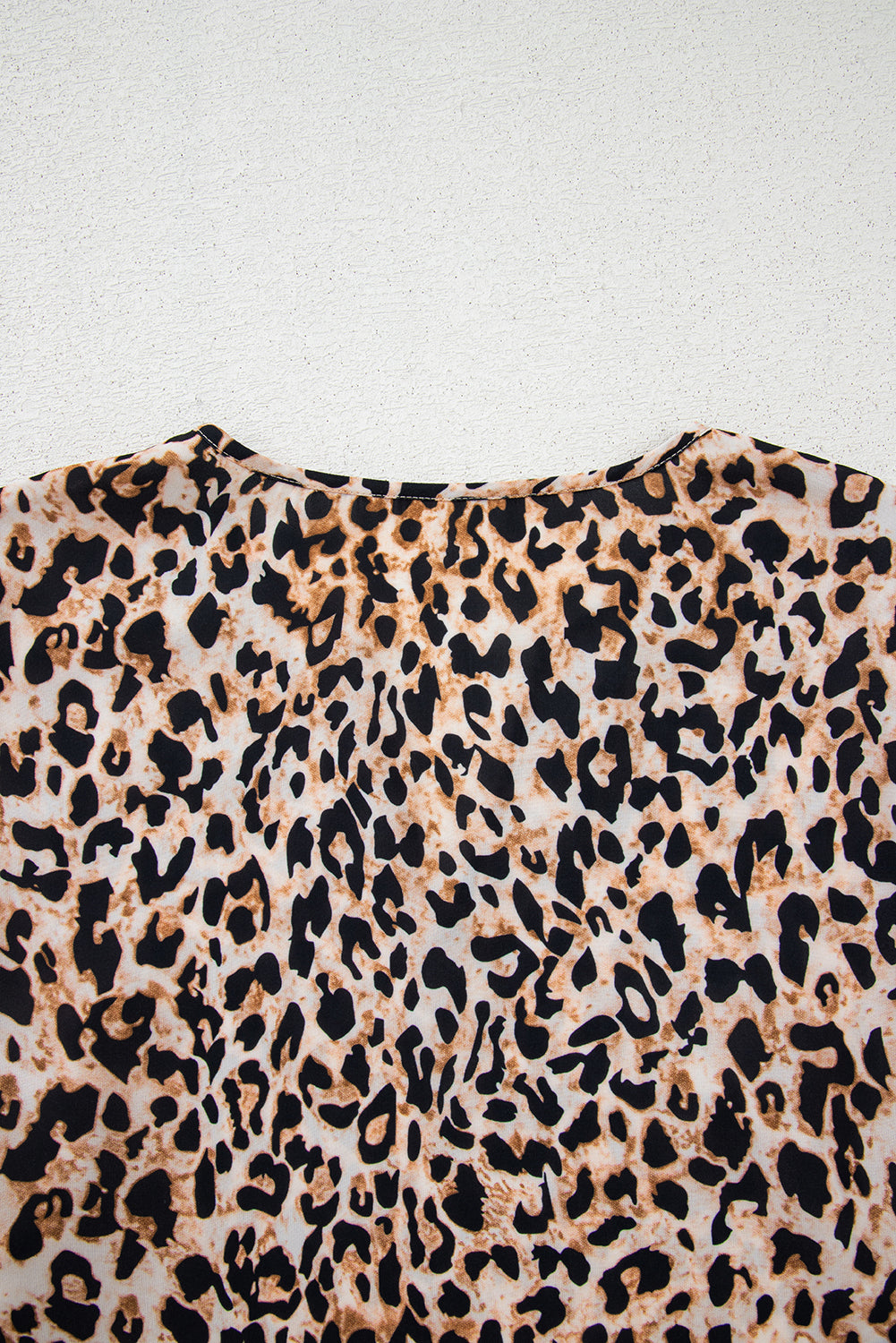 Apricot Leopard V Neck Half Sleeve Blouse 🇨🇳