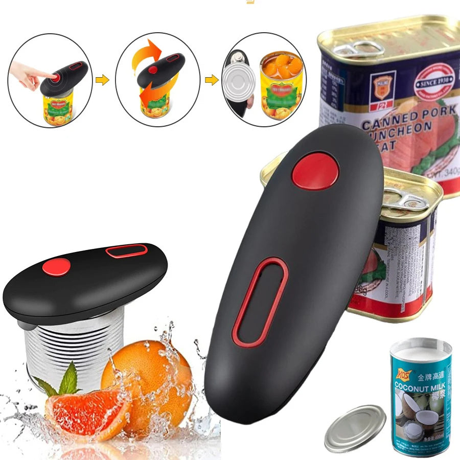 Electric Can Opener Automatic Jar Bottle Can Machine One Touch Portable Kitchen Hand Free Opening Opener Tool Gadgets 🇨🇳