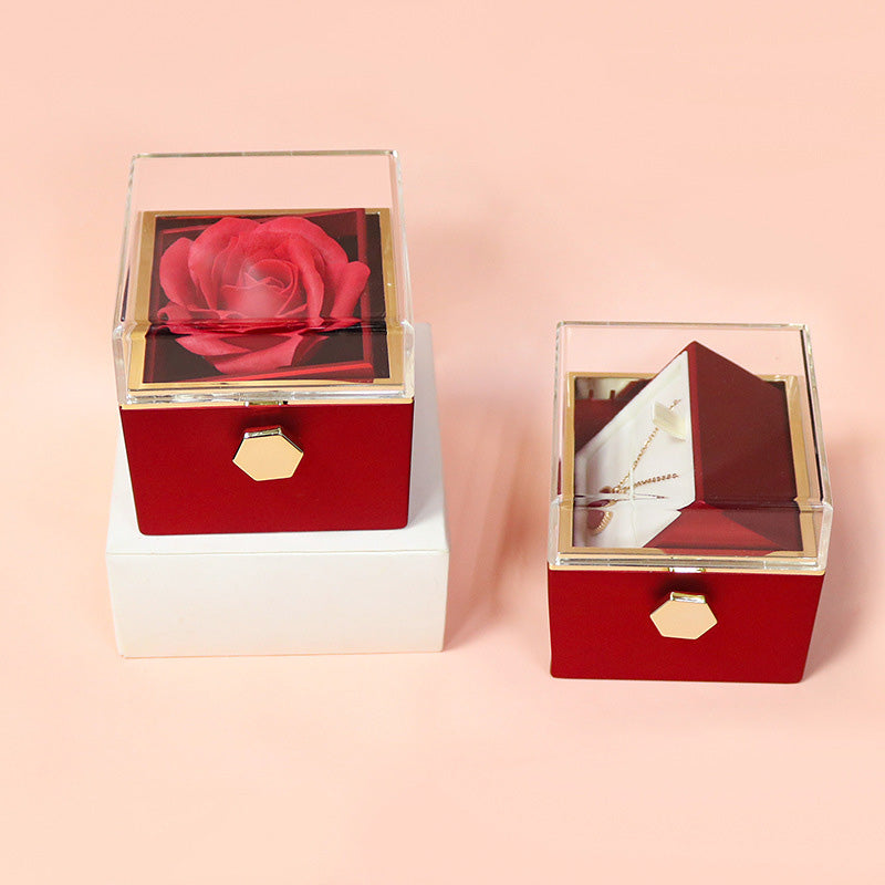 Rotating Soap Flower Rose Gift Box Creative Rotating Rose Jewelry Packaging Box 🇨🇳