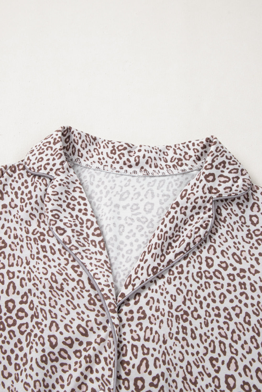 White Leopard Print Long Sleeve and Pants Pajamas Set 🇺🇸
