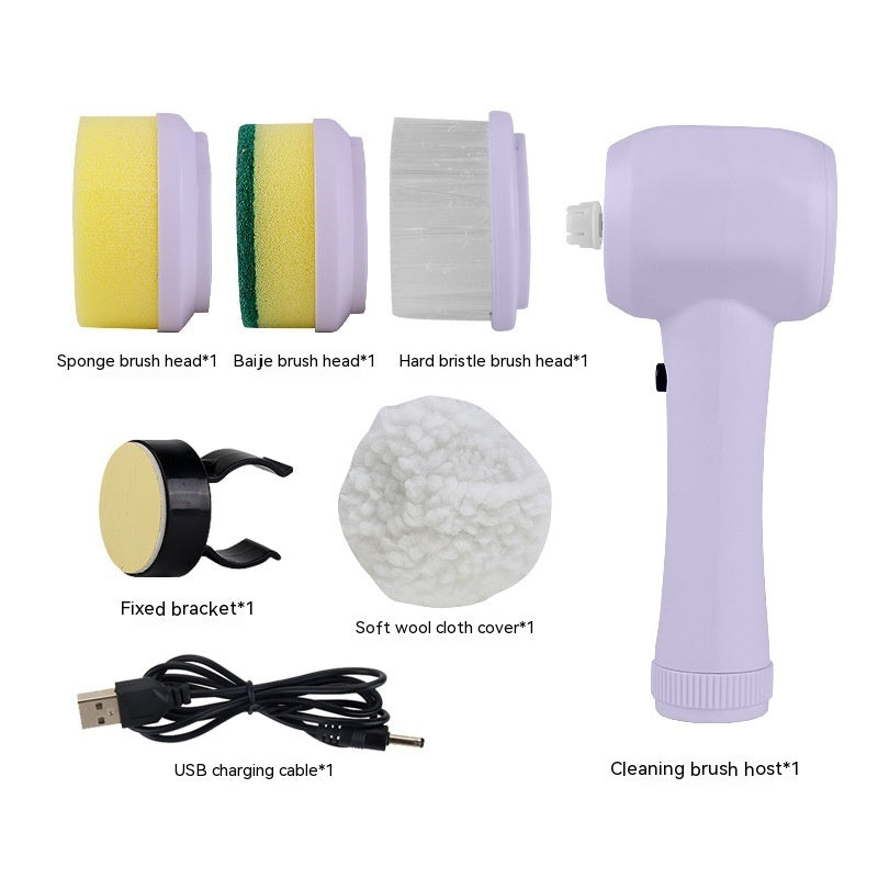 Electric Cleaning Brush 4 In 1 Spinning Scrubber Handheld Electric Cordless Cleaning Brush Portable 🇨🇳