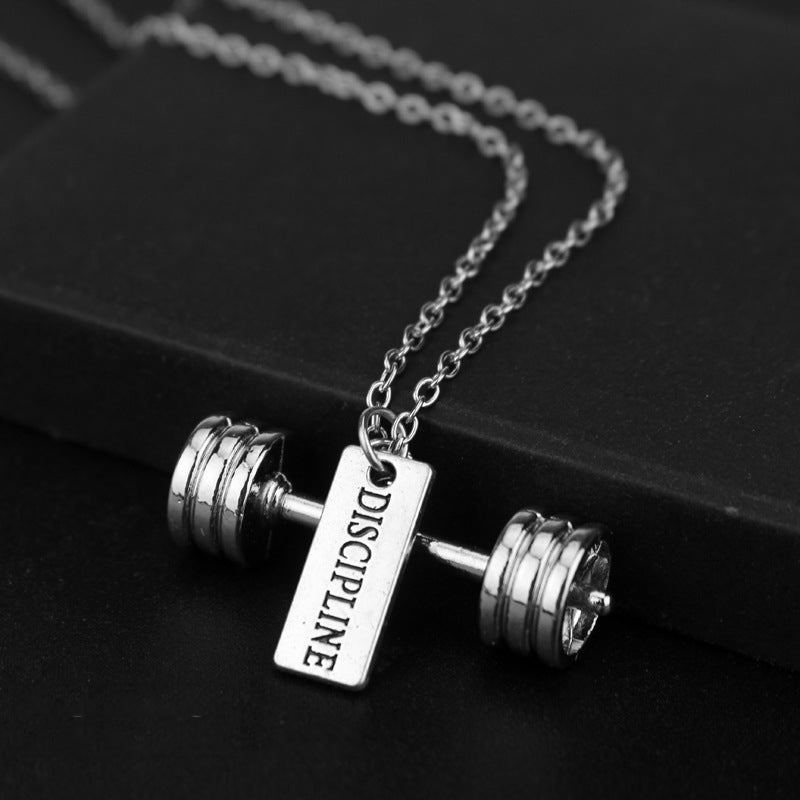 Fitness exercise weightlifting dumbbell necklace 🇨🇳
