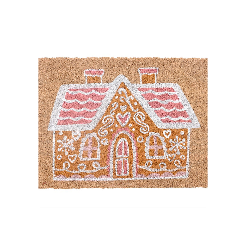 Natural Pink Gingerbread House Doormat 🇬🇧