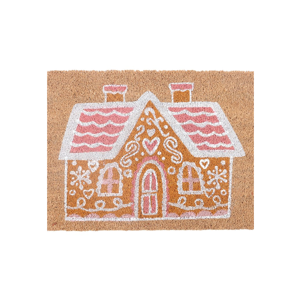 Natural Pink Gingerbread House Doormat 🇬🇧