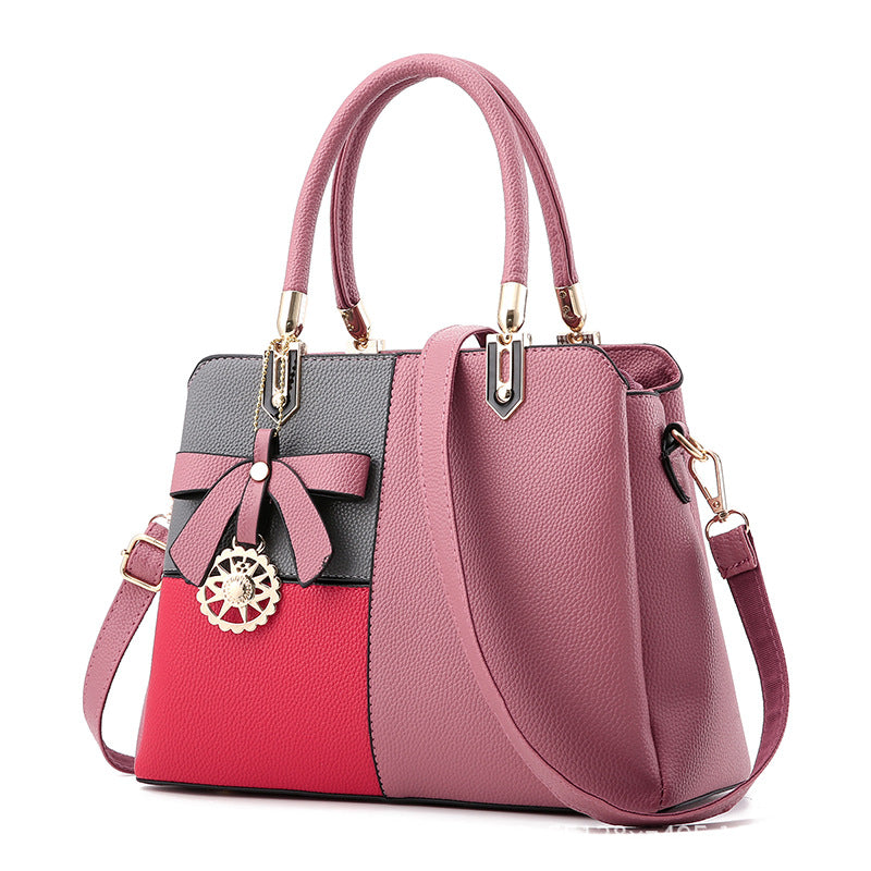 Women's contrast color handbag shoulder bag 🇨🇳