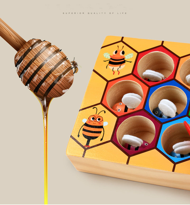 Montessori Educational Industrious Little Bees Kids Wooden Toys for Children Interactive Beehive Game Board Funny Toy Gift 🇨🇳
