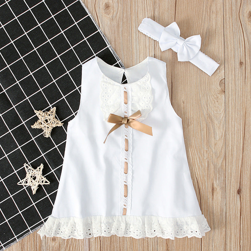 Girls baby sleeveless bow skirt 🇨🇳