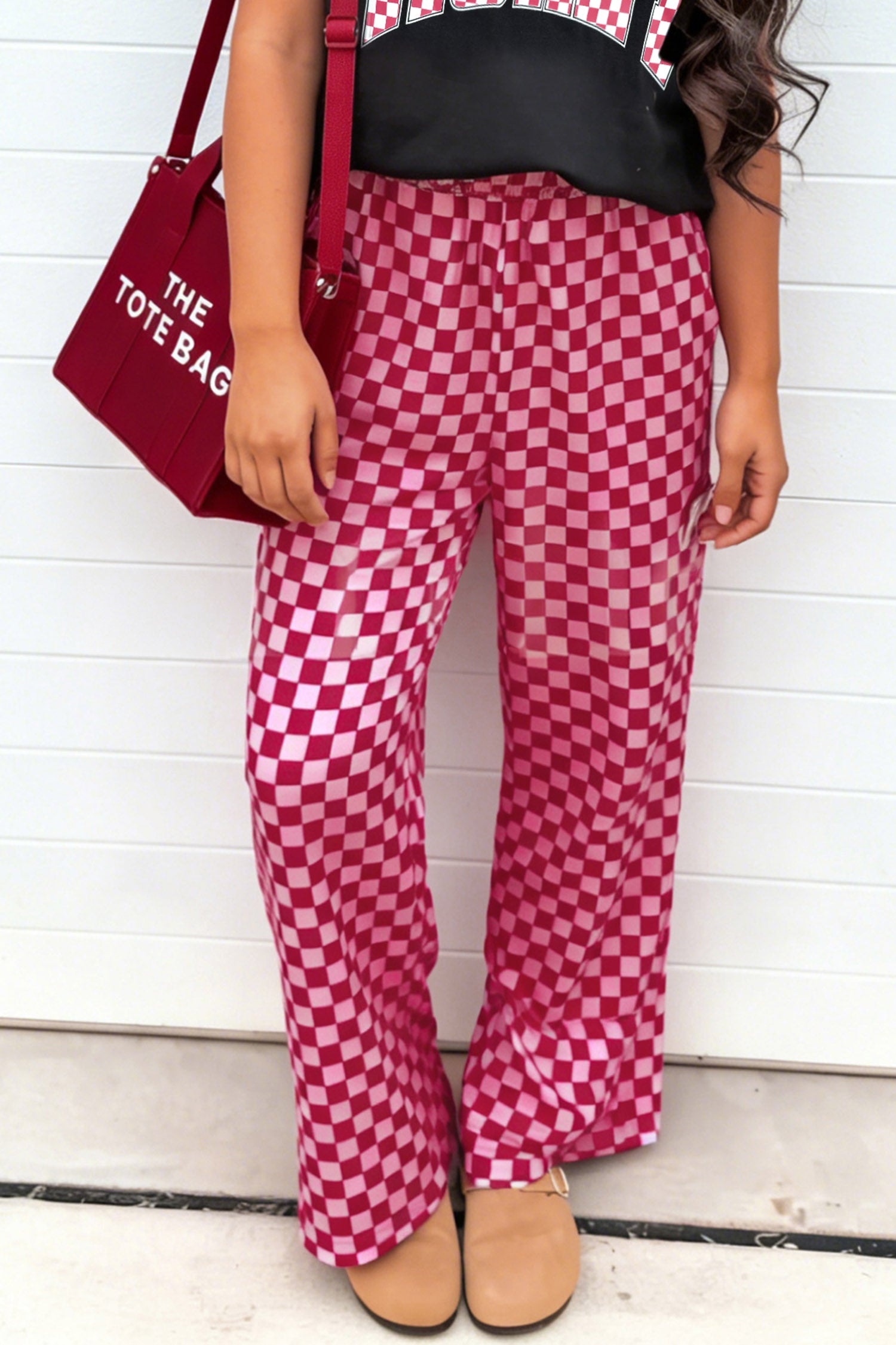 Rose Elastic Waist Plaid Full-length Shift Pants 🇺🇸