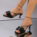 Bow Rhinestone Open-Toe Sandals 🇨🇳