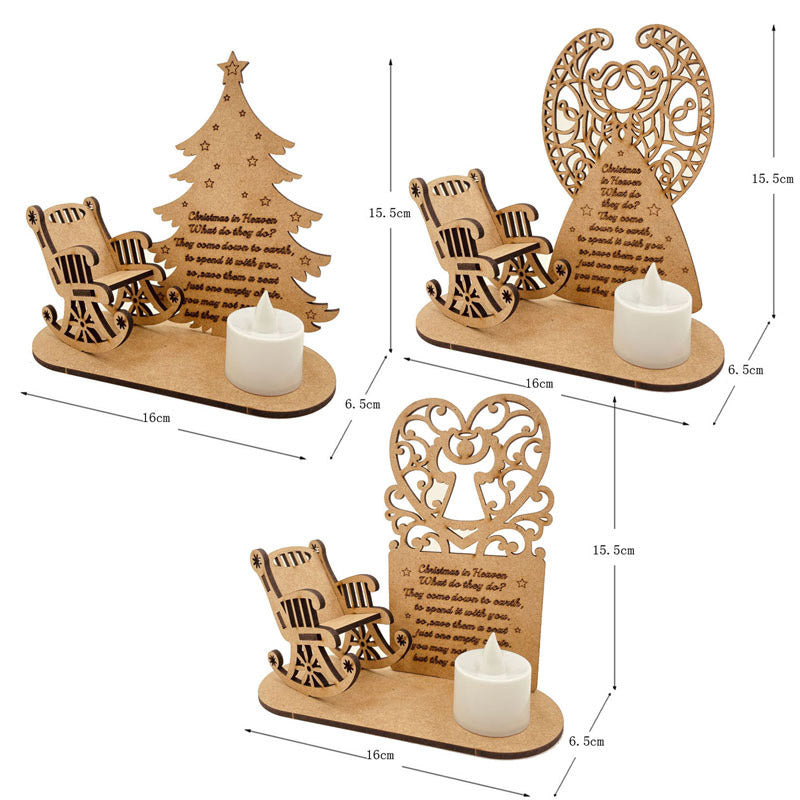 Christmas Decorations DIY Wooden Ornaments Heavenly Christmas Rocking Chair Christmas Angel Poem 🇨🇳